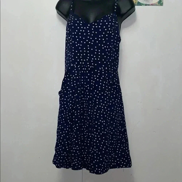 🌴🌴47 Hawthorne Blue Polka dot Dress-Small - Picture 1 of 8